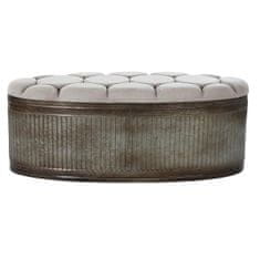 BigBuy Klop DKD Home Decor Bež Kovina Poliester Temno rjava (121 x 44 x 47,5 cm)