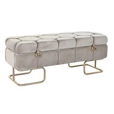 BigBuy Klop DKD Home Decor Beige Golden Metal Plastic 125 x 45 x 50 cm