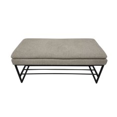 BigBuy Klop za noge postelje DKD Home Decor Črna bež poliester železo (80 x 36 x 35 cm)
