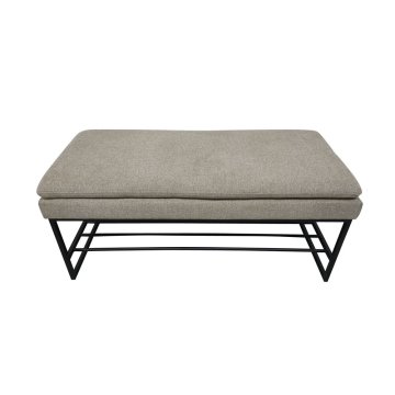 BigBuy Klop za noge postelje DKD Home Decor Črna bež poliester železo (80 x 36 x 35 cm)