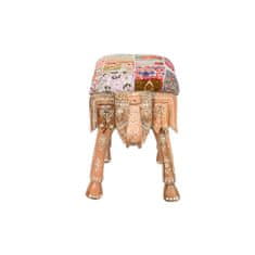 BigBuy Klop DKD Home Decor Slon Večbarvni mangov les 65 x 31,7 x 38 cm