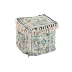 BigBuy Puf DKD Home Decor Casablanca Blue Fringe 40 x 40 x 40 cm