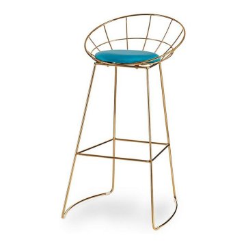 BigBuy Stolček Modra zlata poliester železo (51 x 94 x 52 cm)