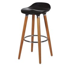 BigBuy Stolček Oslo Brown Black PVC 39 x 33 x 70 cm (4 kosi)