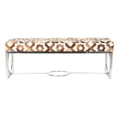DKD Home Decor Klop DKD Home Decor rjava jeklena usnjena bela (122 x 41 x 44 cm)