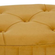 DKD Home Decor Pouffe 80 x 80 x 46 cm Sintetična tkanina Kovina Ocre