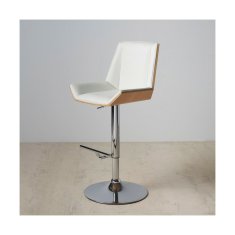 DKD Home Decor Stolček 53 x 50 x 96 cm Naravno belo sintetično usnje