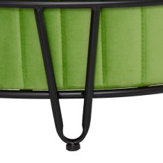DKD Home Decor Pouffe 80 x 80 x 46 cm Sintetična tkanina Kovina Zelena