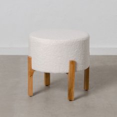 DKD Home Decor Pouffe Sintetična tkanina Bež Les 46 x 46 x 46 cm