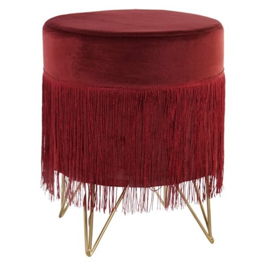 DKD Home Decor Naslon za noge DKD Home Decor Bordo poliester Pinewood Glam (30 x 30 x 37 cm)