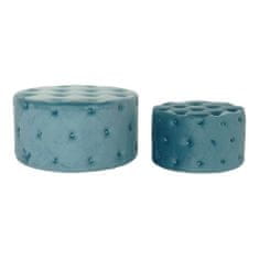 DKD Home Decor Naslon za noge DKD Home Decor Modra Moderni žamet MDF Wood (2 kosa)