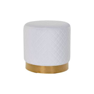 DKD Home Decor Naslon za noge DKD Home Decor Beli poliester MDF les (41 x 41 x 41 cm)