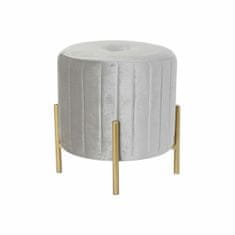 DKD Home Decor Naslon za noge DKD Home Decor Siva zlata kovina Naravni gumijasti žamet 44 x 44 x 46 cm