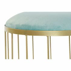 DKD Home Decor Naslon za noge DKD Home Decor Poliester Kovina Golden Sky blue (46 x 46 x 43 cm)