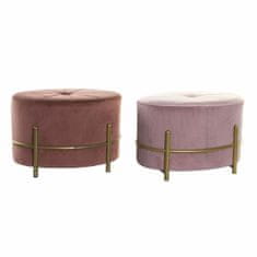 DKD Home Decor Naslon za noge DKD Home Decor Poliester Kovina (2 kosa) (51 x 36 x 35 cm)
