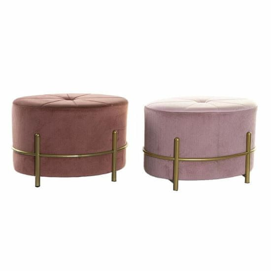 DKD Home Decor Naslon za noge DKD Home Decor Poliester Kovina (2 kosa) (51 x 36 x 35 cm)