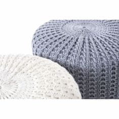 DKD Home Decor Naslon za noge DKD Home Decor Bela siva Naravni borovničev les Plastika Boho pletenina 30 x 30 x 38 cm (2 enoti)