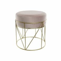 DKD Home Decor Naslon za noge DKD Home Decor Golden Metal Polyester Light Pink (35 x 35 x 38,5 cm)