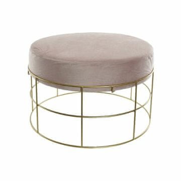 DKD Home Decor Naslon za noge DKD Home Decor Golden Metal Polyester Light Pink (60 x 60 x 37,5 cm)