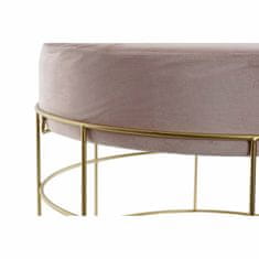 DKD Home Decor Naslon za noge DKD Home Decor Golden Metal Polyester Light Pink (60 x 60 x 37,5 cm)