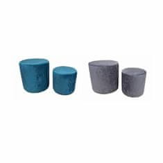 DKD Home Decor Naslon za noge DKD Home Decor 36 x 36 x 35 cm siva lesena žametna zelena urbana (2 enoti)