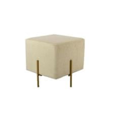 DKD Home Decor Naslon za noge DKD Home Decor Velvet Bež Zlata Kovina Poliester (42 x 42 x 45 cm)