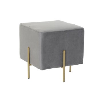 DKD Home Decor Naslon za noge DKD Home Decor Scandi Grey Golden Metal Velvet 42 x 42 x 45 cm