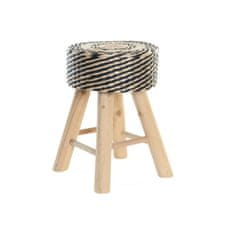 DKD Home Decor Naslon za noge DKD Home Decor Črni les Rjavi bombaž (28 x 28 x 41 cm) (2 enoti)