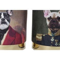 DKD Home Decor Podstavek za noge DKD Home Decor Golden Metal Brown Polyester Dog (32 x 32 x 38 cm) (2 enoti)