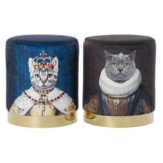 DKD Home Decor Podnožje DKD Home Decor 32 x 32 x 38 cm Modra zlata kovina Zelena mačka (2 enoti)