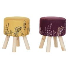 DKD Home Decor Naslon za noge DKD Home Decor Poliester MDF Burgundska gorčica (30 x 30 x 38 cm) (2 enoti)