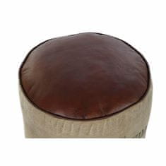 DKD Home Decor Naslon za noge DKD Home Decor Beige Brown Polyester Leather Vintage (42 x 42 x 50 cm)