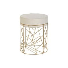 DKD Home Decor Naslon za noge DKD Home Decor Beige Golden Metal Poliester (33 x 33 x 42 cm)