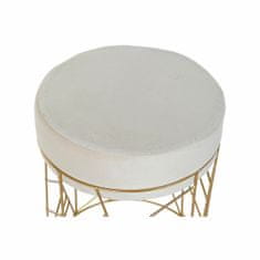 DKD Home Decor Naslon za noge DKD Home Decor Beige Golden Metal Poliester (33 x 33 x 42 cm)