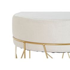 DKD Home Decor Naslon za noge DKD Home Decor Beige Golden Metal Poliester (33 x 33 x 42 cm)