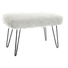 DKD Home Decor Naslon za noge DKD Home Decor Črna zlata kovina Poliester Bela (60 x 30 x 40 cm)