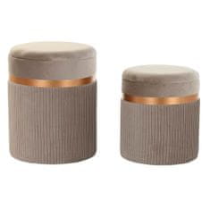 DKD Home Decor Naslon za noge DKD Home Decor Svetlo siva MDF Wood Velvet 39 x 39 x 49 cm