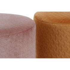 DKD Home Decor Naslon za noge DKD Home Decor Orange Pink Golden Wood Metal Velvet 35 x 35 x 35 cm (2 enoti)