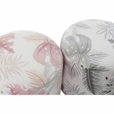 DKD Home Decor Podnožje DKD Home Decor Grey Golden Wood Polyester Coral Tropical List rastline (35 x 35 x 35 cm) (2 enoti)