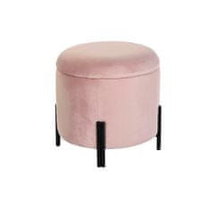 DKD Home Decor Naslon za noge DKD Home Decor črno roza kovinski žamet 42 x 42 x 42 cm
