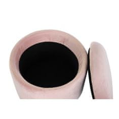 DKD Home Decor Naslon za noge DKD Home Decor črno roza kovinski žamet 42 x 42 x 42 cm