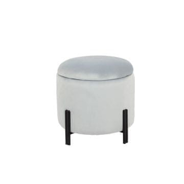 DKD Home Decor Naslon za noge DKD Home Decor Siva kovina Poliester (42 x 42 x 42 cm)