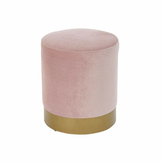 DKD Home Decor Naslon za noge DKD Home Decor Roza žamet Zlata kovina Poliester (35 x 35 x 40 cm)