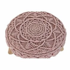 DKD Home Decor Podnožje DKD Home Decor 48 x 48 x 30 cm Naravni les Rjava svetlo roza Macrame Boho
