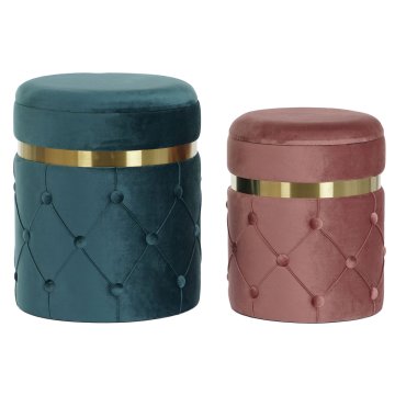 DKD Home Decor Podnožje DKD Home Decor 36 x 36 x 44 cm Poliester žamet MDF les