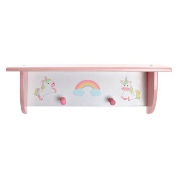 DKD Home Decor Police DKD Home Decor Unicorn Pink White MDF Wood (50 x 13 x 16,5 cm)