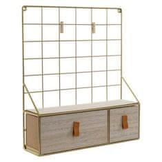 DKD Home Decor Police DKD Home Decor Wall Golden Metal Wood 37 x 10 x 43 cm