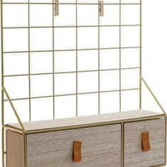 DKD Home Decor Police DKD Home Decor Wall Golden Metal Wood 37 x 10 x 43 cm
