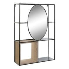 DKD Home Decor Police DKD Home Decor Mirror Natural Black Metal 5 polic (50,5 x 15 x 75 cm)