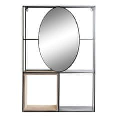 DKD Home Decor Police DKD Home Decor Mirror Natural Black Metal 5 polic (50,5 x 15 x 75 cm)